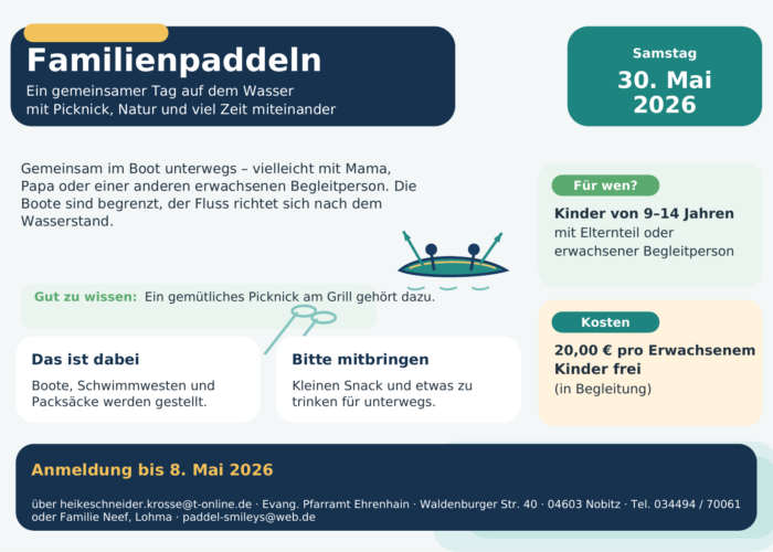 Familienpaddeln  am 30. Mai 2026